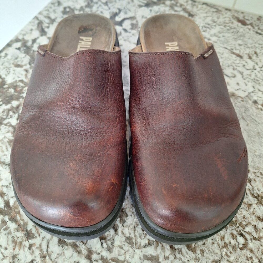 Palladium Brown Leather‎ Slip-On Mules Sz 9